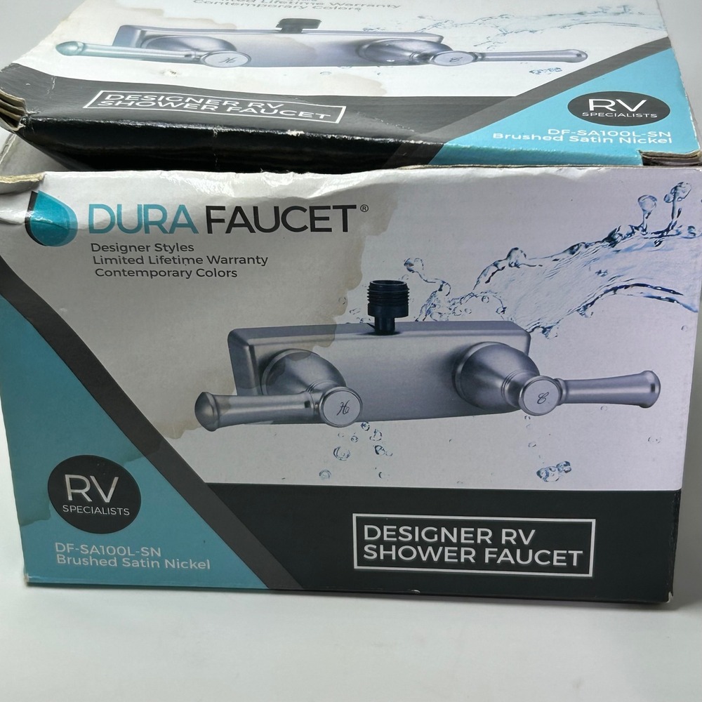 Dura Faucet DF-SA100L-SN RV Shower Faucet Brushed Satin Nickel Dual Lever Valve - Picture 8 of 12